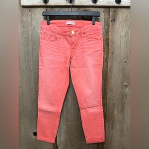 NWOT Express Stella Low Rise Skinny Leg Ankle Jeans in Coral Orange Size 4